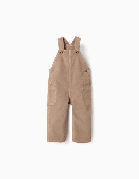 Salopette en velours côtelé avec poches cargo Beige+Bleu foncé 1 - vertbaudet enfant 