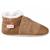 Chaussons bébé cuir souple uni velours fourrés Marron 1 - vertbaudet enfant 