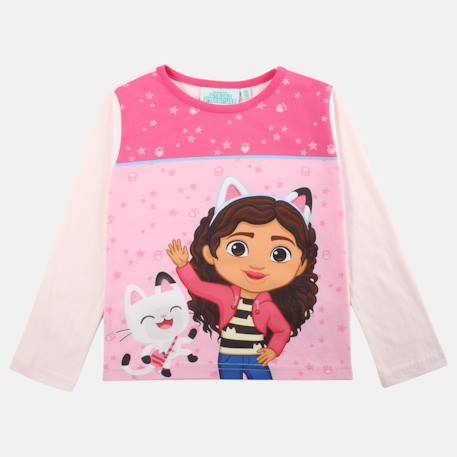 Pyjama fille imprimé manches longues pantalon gabby Rosatre+Rose 5 - vertbaudet enfant 