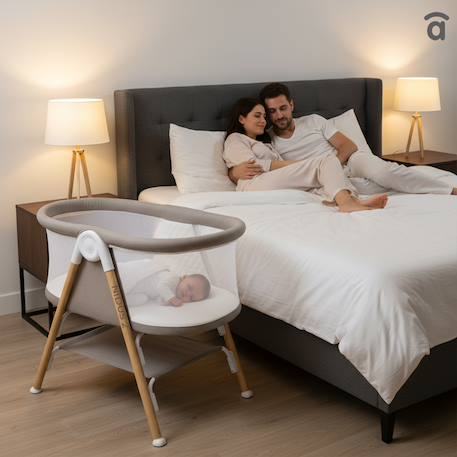 Mini berceau bébé avec moustiquaire Nidus 2 Beige 5 - vertbaudet enfant 