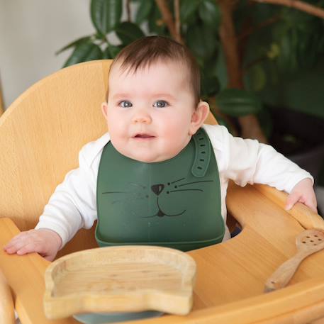 Bavoir silicone avec récupérateur Vainilla+Verde abeto 5 - vertbaudet enfant 