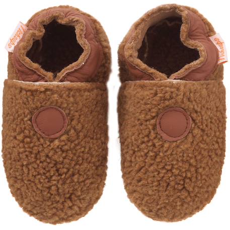 Chaussons bébé cuir souple bouclettes Marron 2 - vertbaudet enfant 