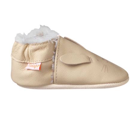 Chaussons cuir souple marcelin le lapin Beige 1 - vertbaudet enfant 