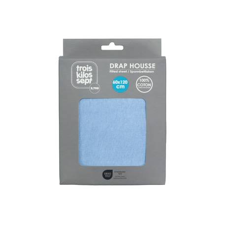 Drap housse oeko-tex® standard 100 Albaricoque+Arena+Azul+Azul cielo+Azul marino+Blanco+Camel+Caribe+Gris+Vainilla+Verde+Verde oliva 14 - vertbaudet enfant 
