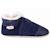 Chaussons bébé cuir souple uni velours fourrés Bleu 1 - vertbaudet enfant 