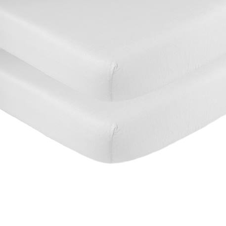 Lot de 2 draps-housses lit bébé Blanco+Terracota+Verde arcilla 1 - vertbaudet enfant 
