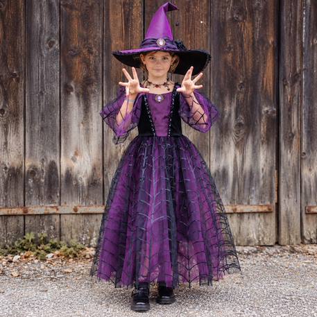 Déguisement enfant robe de sorcière araignée améthyste avec chapeau Violet 5 - vertbaudet enfant 