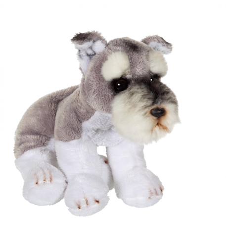 Peluche - peluche floppipup schnauzer - 22 cm Gris 2 - vertbaudet enfant 