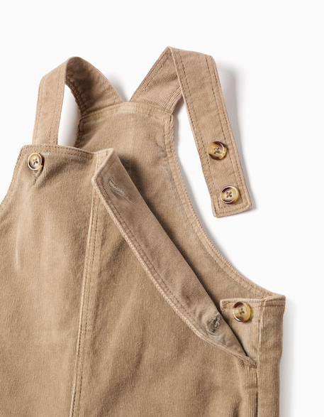Salopette en velours côtelé avec poches cargo Beige+Bleu foncé 3 - vertbaudet enfant 