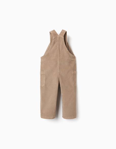 Salopette en velours côtelé avec poches cargo Beige+Bleu foncé 2 - vertbaudet enfant 