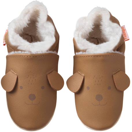 Chaussons bébé cuir souple colin le chien Marron 2 - vertbaudet enfant 