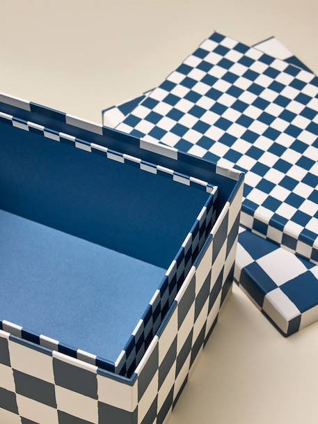 Boîte gigogne damier par lot de 2 Bleu jeans 2 - vertbaudet enfant 