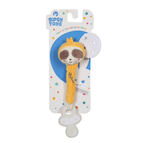 Peluche - attache tétine bebe bamboo - paresseux - 13 cm s/carte Marron 1 - vertbaudet enfant 