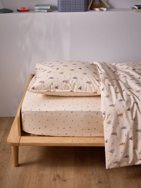Drap-housse percale de coton 'matéo' Imprime multico 1 - vertbaudet enfant 