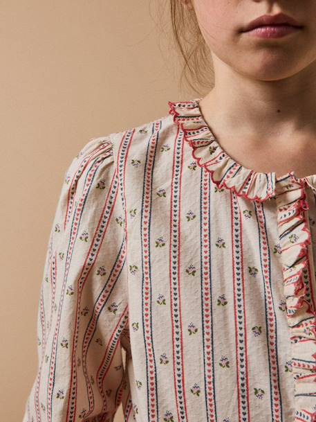 Blouse imprimée fille Imprimé marine 3 - vertbaudet enfant 