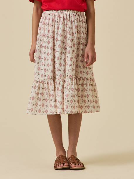 Jupe en gaze en coton biologique Grenade+Imprimé carolina 3 - vertbaudet enfant 