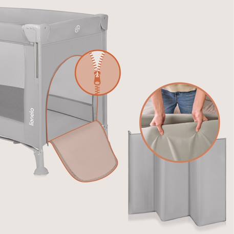 Lit cododo 3en1 ellen avec fonction lit parapluie et parc bébé, matelas haute densité et roulettes Beige sand+Black carbon+Green sage+Grey concrete 22 - vertbaudet enfant 