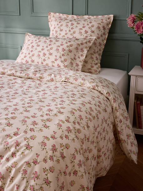 Housse de couette percale de coton 'margot' Imprimé fleurs 1 - vertbaudet enfant 