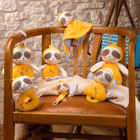 Peluche - attache tétine bebe bamboo - paresseux - 13 cm s/carte Marron 5 - vertbaudet enfant 