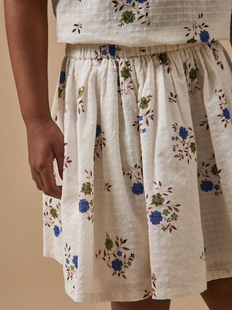 Jupe imprimée volantée fille Imprimé rosa blue 3 - vertbaudet enfant 