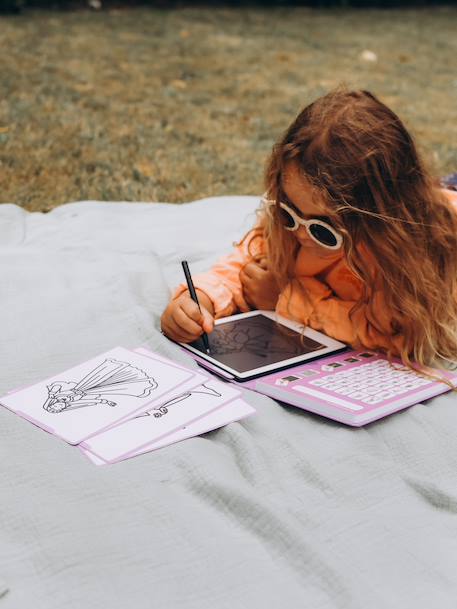 Tablette à dessin Kidydraw mini jaune+mauve+rose+vert sapin+violet 5 - vertbaudet enfant 