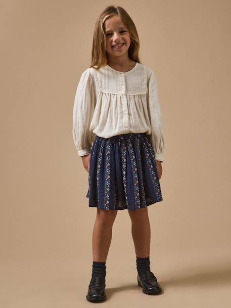 Jupe gaze de coton fille Imprimé romy 4 - vertbaudet enfant 
