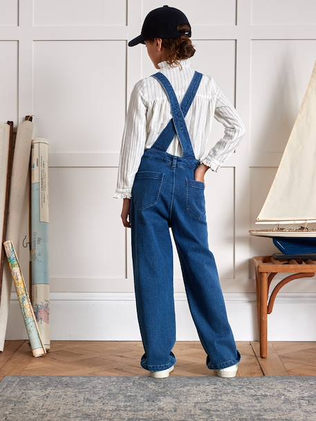 Salopette fille en denim Bleu moyen uni 5 - vertbaudet enfant 