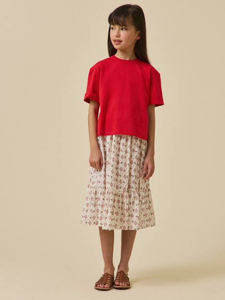 Jupe en gaze en coton biologique Grenade+Imprimé carolina 7 - vertbaudet enfant 