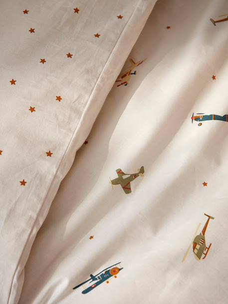 Housse de couette coton 'aviateur' Bleu+Imprime multico 6 - vertbaudet enfant 