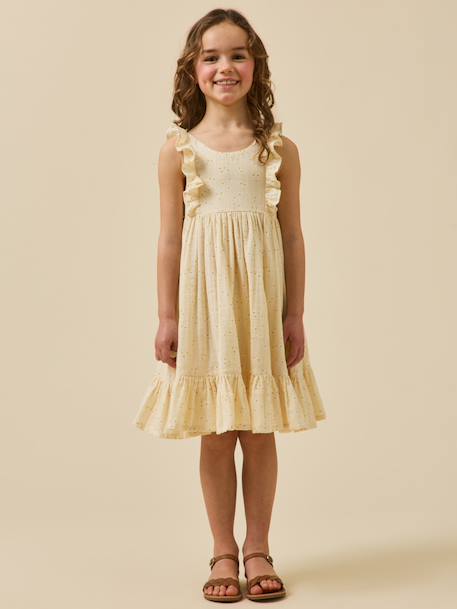 Robe pâquerettes fille Imprimé paquerette jaune 4 - vertbaudet enfant 