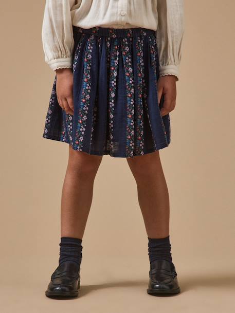 Jupe gaze de coton fille Imprimé romy 1 - vertbaudet enfant 