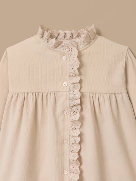 Chemise velours et dentelle fille Cerise+Ecru 7 - vertbaudet enfant 