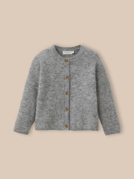 Cardigan laine et mohair - collection junior Cerise+Gris chine clair+Gris chine moyen+Vert pastel 8 - vertbaudet enfant 