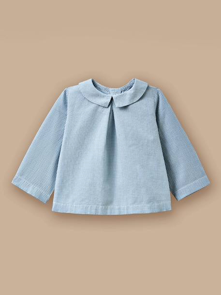 Guimpe vichy bébé Vichy bleu 1 - vertbaudet enfant 