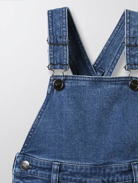 Salopette fille en denim Bleu moyen uni 2 - vertbaudet enfant 