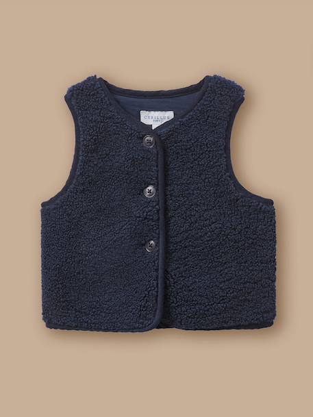 Veste sans manches sherpa bébé Encre 1 - vertbaudet enfant 