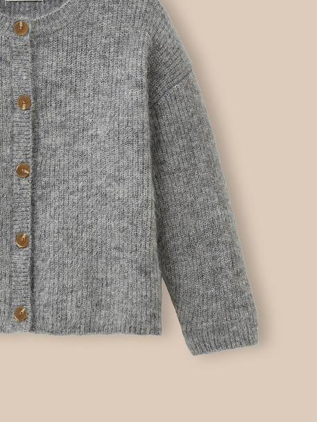 Cardigan laine et mohair - collection junior Cerise+Gris chine clair+Gris chine moyen+Vert pastel 9 - vertbaudet enfant 