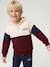 Sweat capuche garçon colorblock bordeaux+rouge 1 - vertbaudet enfant 