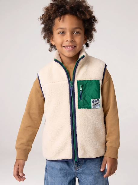 Gilet sans manches garçon caramel+écru 6 - vertbaudet enfant 