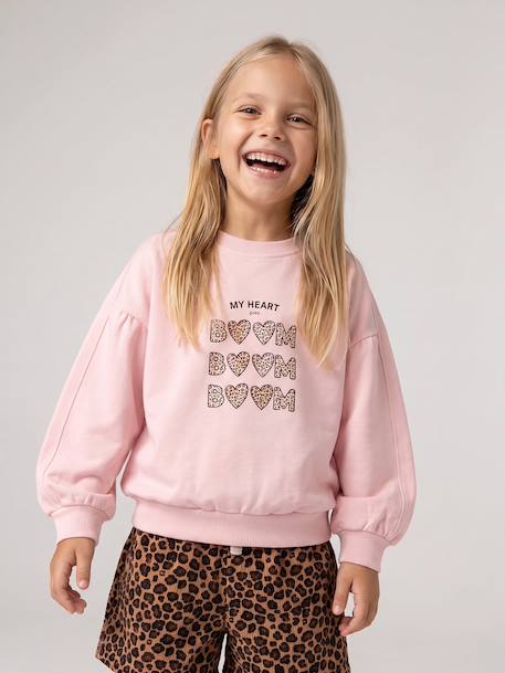 Sweat fille col rond mauve+rose pâle 9 - vertbaudet enfant 