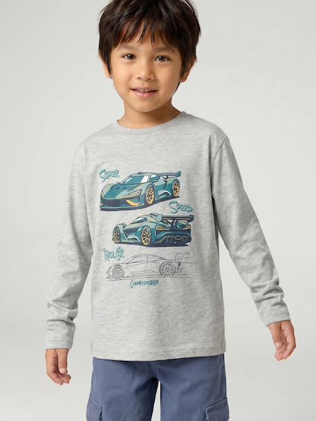 T-shirt motif ludique garçon écru+gris ardoise+gris chiné 7 - vertbaudet enfant 
