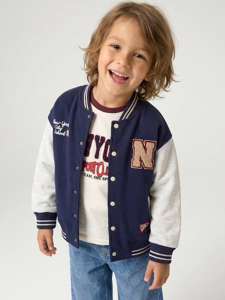 Sweat teddy garçon marine+vert sapin 1 - vertbaudet enfant 