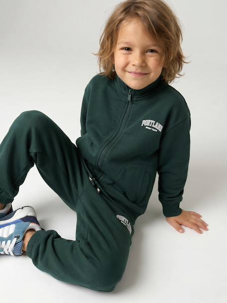 Sweat zippé garçon col camionneur marine+rouge+vert sapin 8 - vertbaudet enfant 