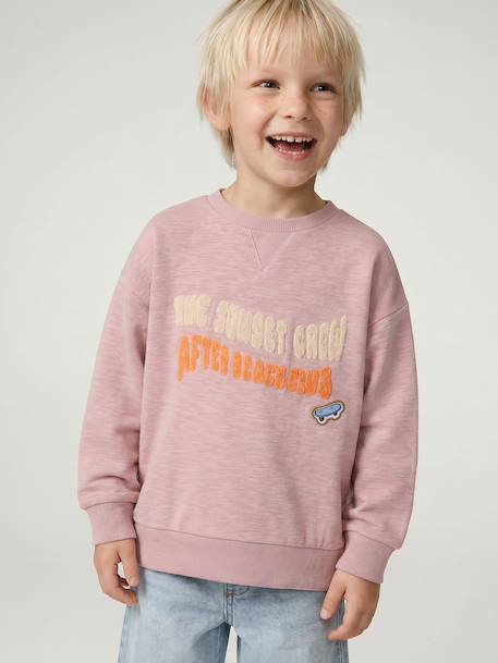 Sweat col rond garçon rose pâle 1 - vertbaudet enfant 