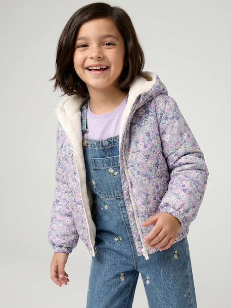 Coupe-vent fille à capuche réversible léopard/sherpa beige+vanille 11 - vertbaudet enfant 
