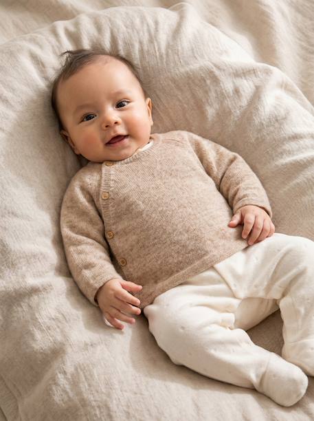 Ensemble naissance 3 pièces personnalisable beige chiné 1 - vertbaudet enfant 