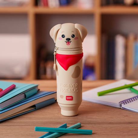 Trousse 2 en 1 en silicone golden fur-ever friends - kawaii Beige 4 - vertbaudet enfant 