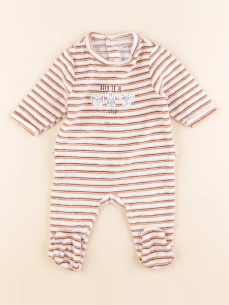 Pyjama velours - 1 mois Marron 1 - vertbaudet enfant 