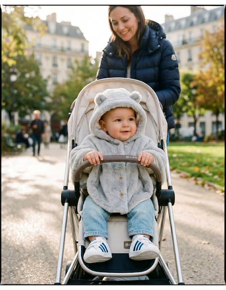 Poncho bébé groloudoux® ultra doux Gris 2 - vertbaudet enfant 