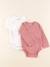 Lot de 2 bodies en coton - 6 mois Blanc, rose 1 - vertbaudet enfant 